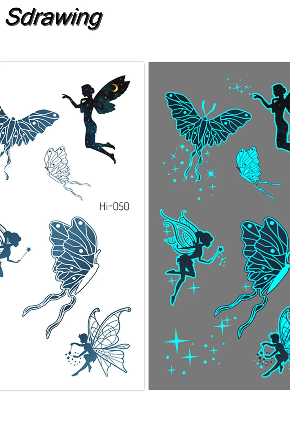 Sdrawing Temporary Tattoo Stickers Lovely Cat Star Rabbit panda Animal Festival Party Glowing Cool Face Tatoo for kid Women