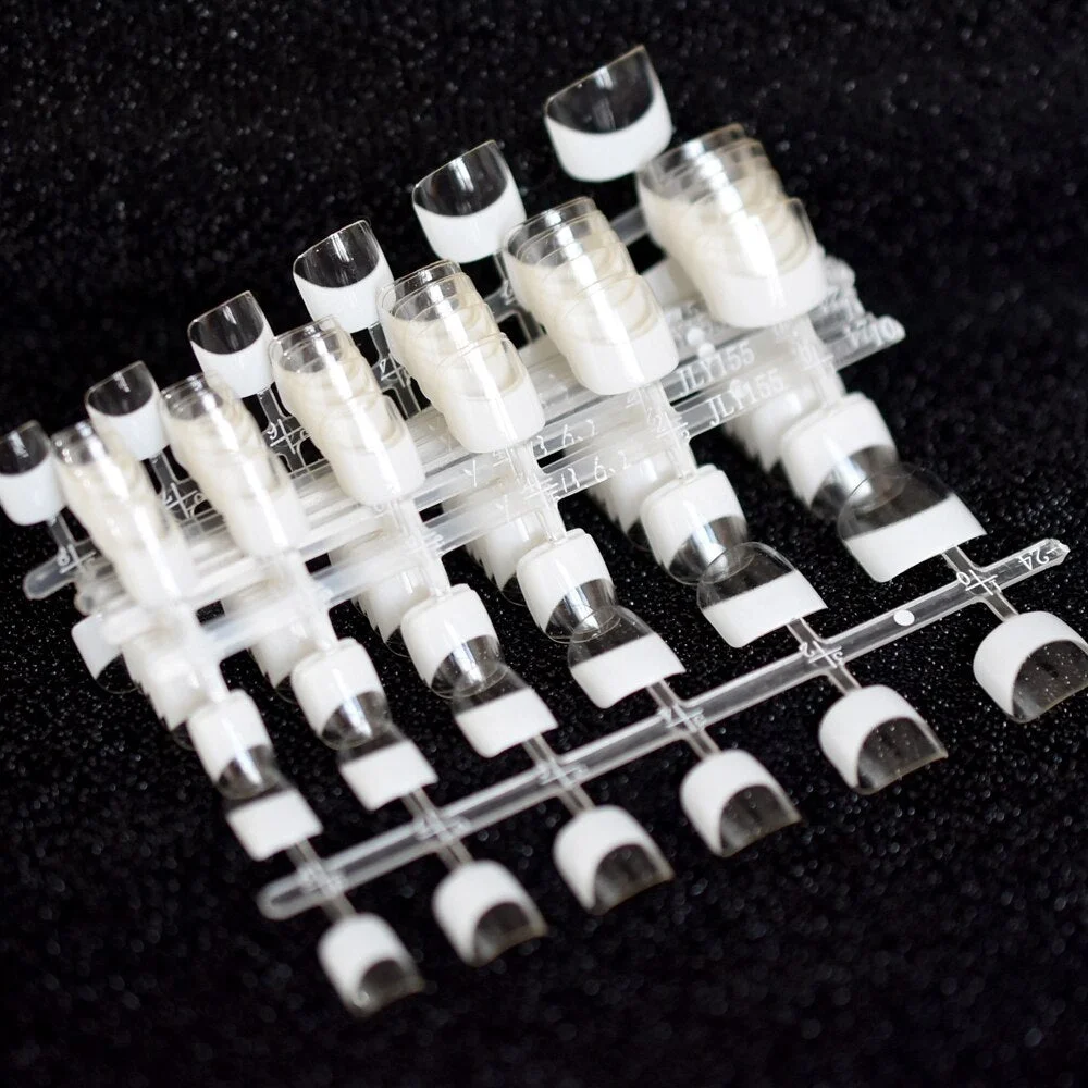 Short Beige French Nails White Tip Nude Color Classical Fake Nails Full Wrap Nail Art Tips for Daily Wear 240pcs-Nail Inspo