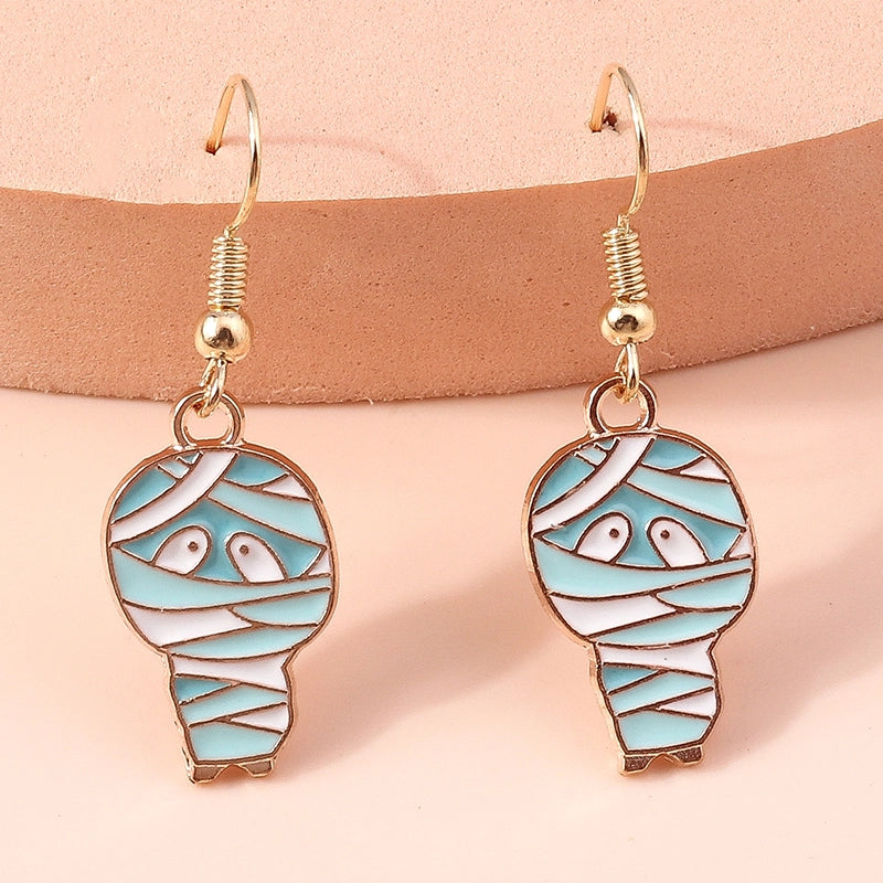 Halloween Funny Pumpkin Alloy Party Earrings