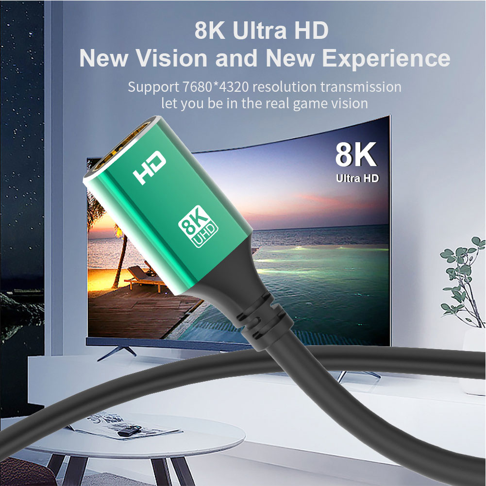 

8K HDMI-Compatible Extension Cable 48Gbps 2.1 Male To Female PC Extender, 1m, 501 Original