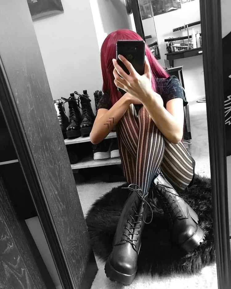 Women's Goth Sheer Stripes Black Stockings