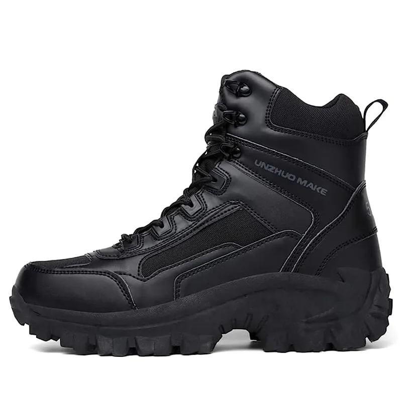 Men's Work Combat Boots Waterproof Non-Slip Warm Army Boots Work Boots (Thickened Version & Insulated Version)