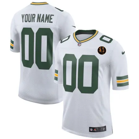 Men's Green Bay Packers White 2025 With John Madden Patch New Vapor Untouchable Limited Custom Jersey