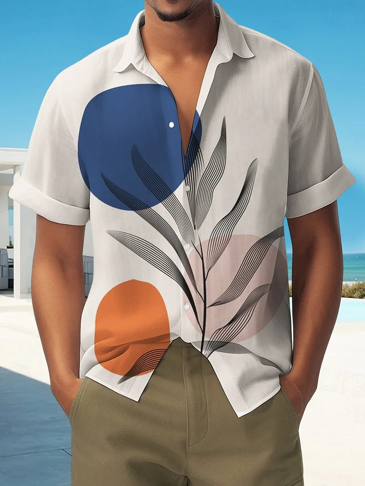 Men's Funny Plants Hawaii Art Print Casual Shirt