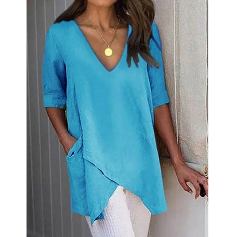 V-Neck Irregular Top