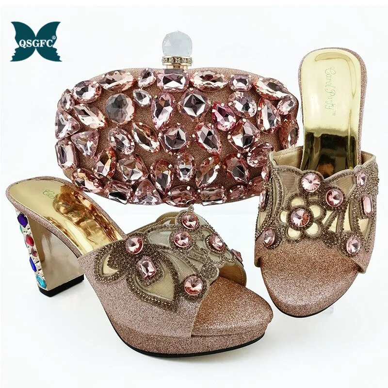 2020 Fashion Italian design Ladies Shoes with Matching Bags African Nigerian Women Wedding Shoes and Bag Set in Sky Blue Color