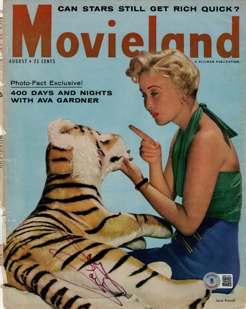 Jane Powell Signed Autographed Magazine Cover Photo Poster painting w/Tiger BAS BB59766