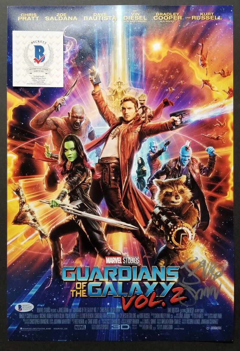 JAMES GUNN Signed Autographed GUARDIANS OF THE GALAXY 12X18 Photo Poster painting. BAS BECKETT