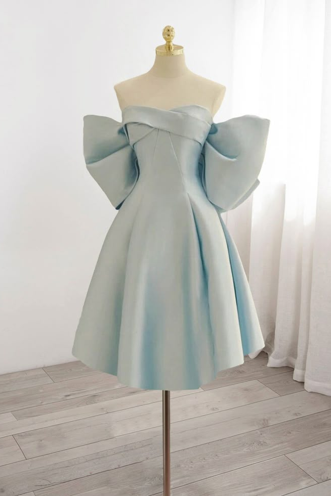 Daisda Sleeveless A-Line Homecoming Dress With Bow