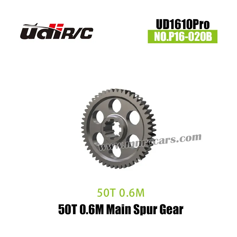 UDIRC UD-1610Pro RC Car Parts 50T 0.6M Power Alloy Main Spur Gear P16-020B