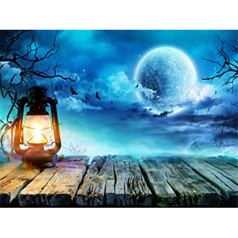 

40*30CM - Round Drill Diamond Painting - Moon Lantern, 501 Original