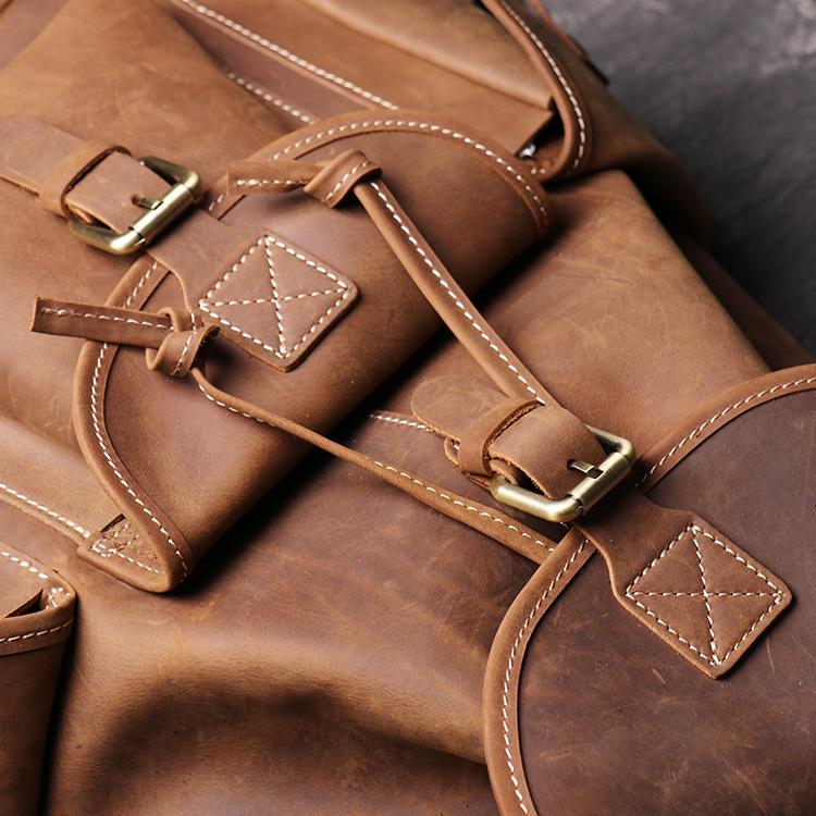 Men's Handmade Leather Travel Backpack