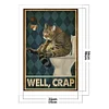 Cat Going To Toilet - 11CT Stamped Cross Stitch - 35*50cm