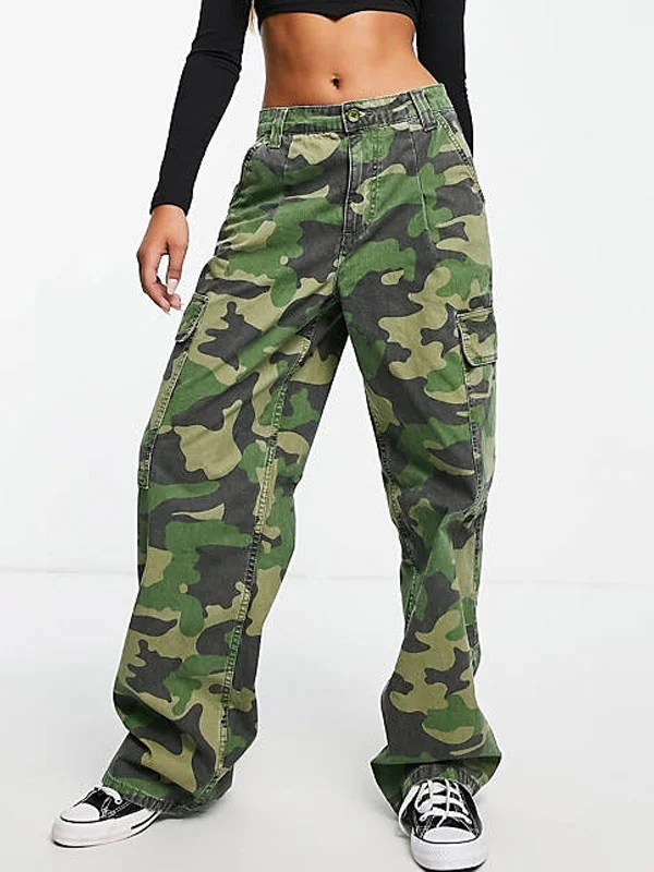 simple camouflage print outdoor ladies pants