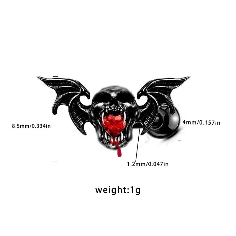 1 Piece Belly Rings Hip-Hop Funny Bat 316 Stainless Steel  Alloy Inlay Rhinestones