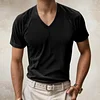  Men's V-Neck Ribbed T-Shirt - Stylish and Comfortable for Everyday Wear by Inlyline