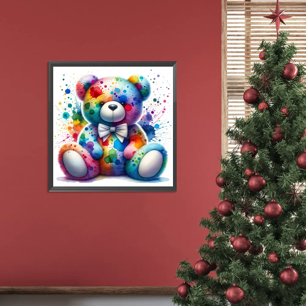 Diamond Painting - Full Round Drill - Rainbow Bear(Canvas|30*30cm)