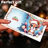 (US Only)12PCS DIY Xmas Pattern Rhinestone Diamond Art Mosaic Postcards for Celebrations