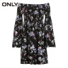 ONLY Brand 2018 NEW fashion sweet comfortable slash neck flare sleeves floral female dresses|117307531