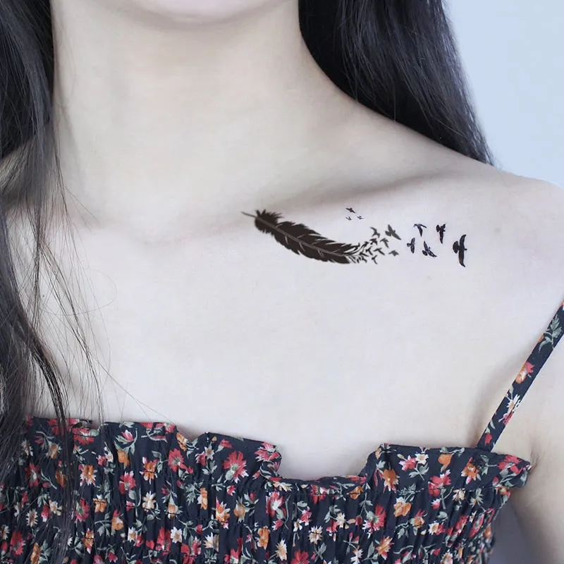 Water Transfer Sexy Tattoo Swallow Bird Tattoo Body Art Waterproof Temporary Fake Flash Tattoo for Man Woman Kid 10.5*6cm