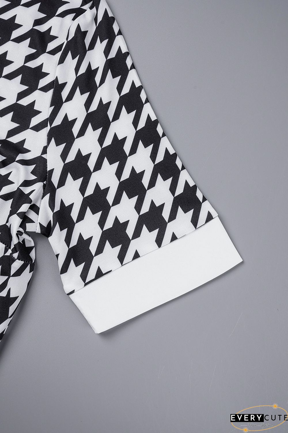 Multicolor Casual Print Patchwork Turndown Collar Short Sleeve Dress