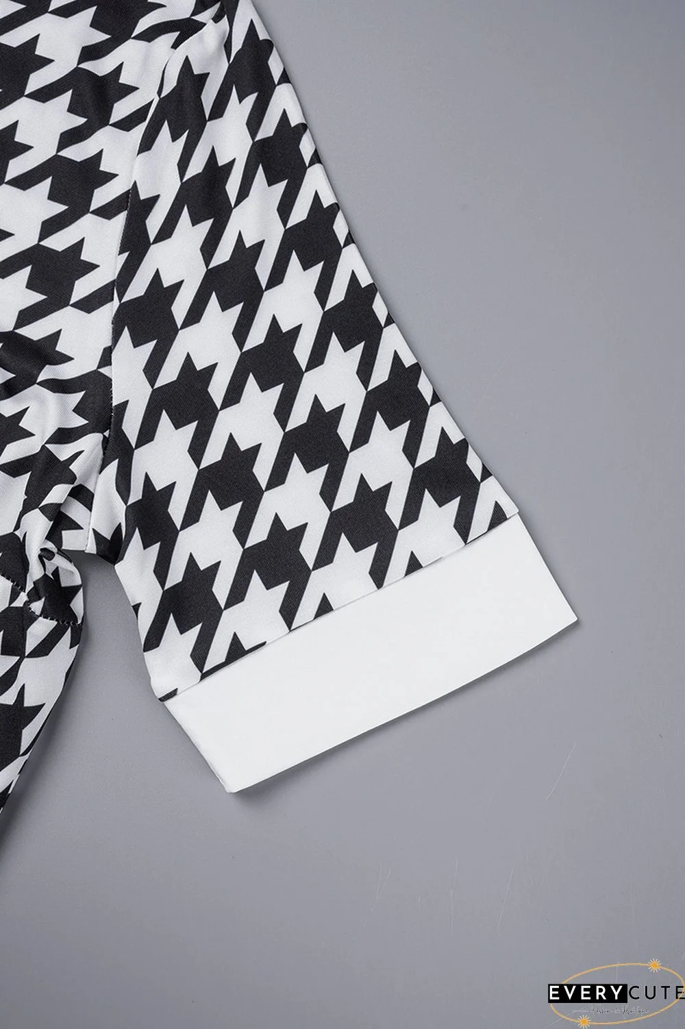 Multicolor Casual Print Patchwork Turndown Collar Short Sleeve Dress