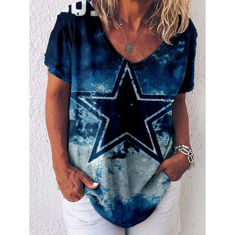 Dallas Cowboys  Lightweight Short Sleeve V-Neck V-Neck T-Shirt