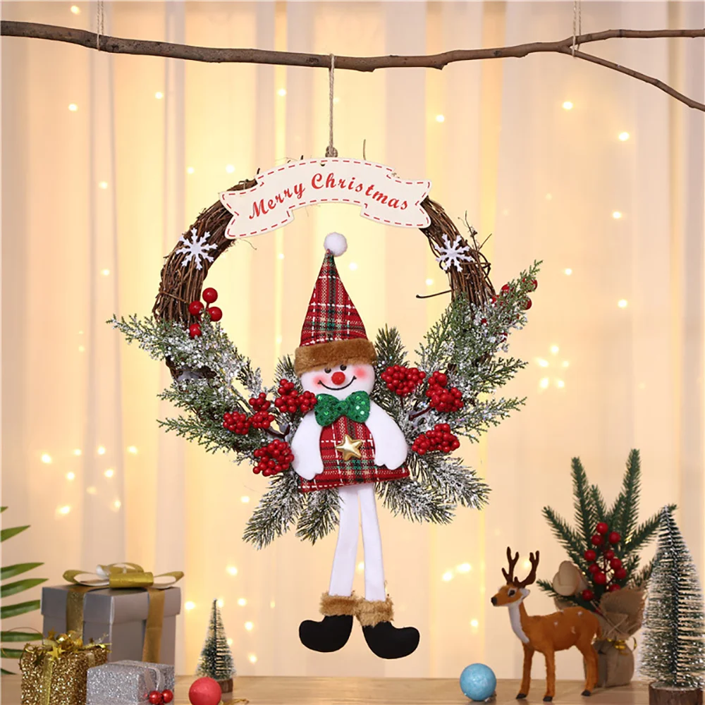 Christmas simulation cute cartoon doll garland window decorations