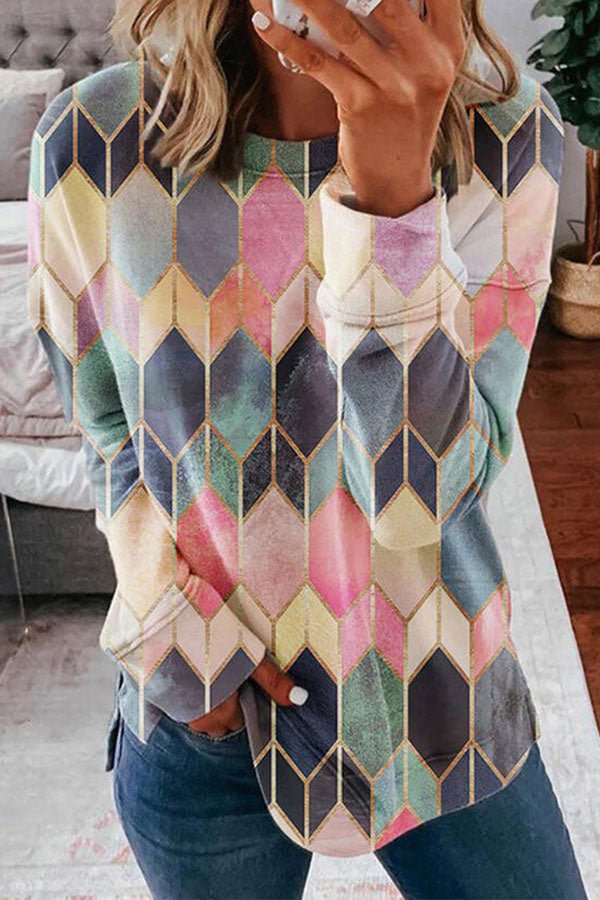 Geometric Print  Modern Sweatshirt