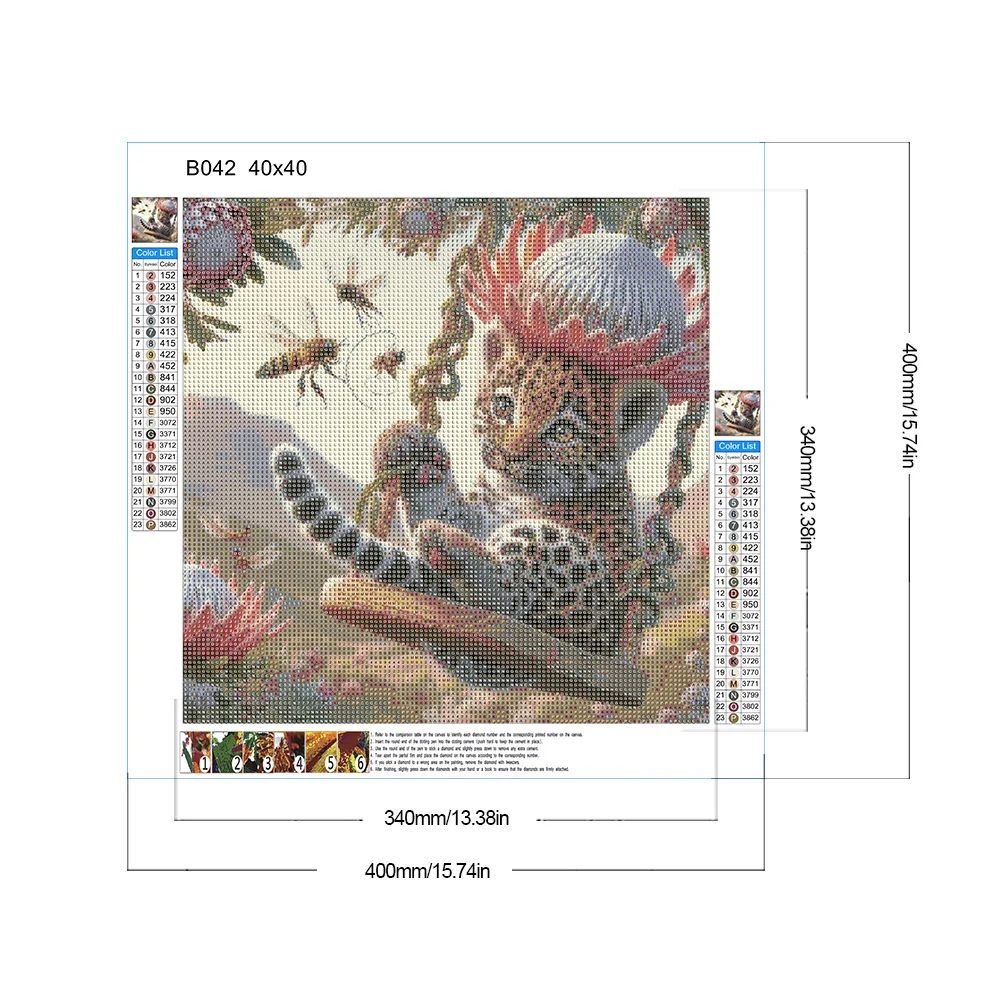 Diamond Painting - Full Round Drill - Swing Leopard(Canvas|40*40cm)