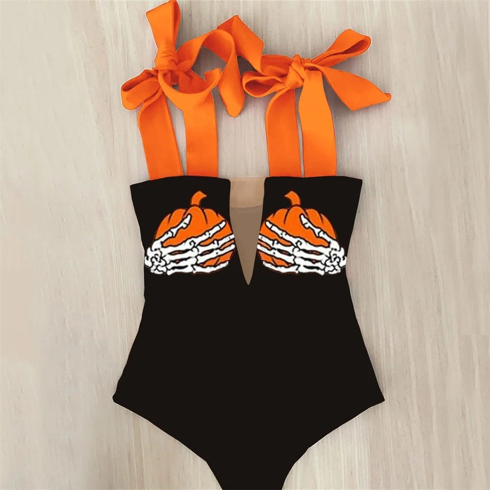 2022 New Sexy One Piece Swimsuit Shoulder Strappy Swimsuit Print Floral Swimwear Women Backless Bathing Suit Beach Wear Monokini