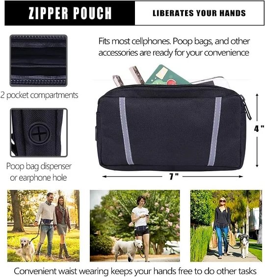 🔥Mother's Day Sale -Hands Free Dog Leash with Zipper Pouch