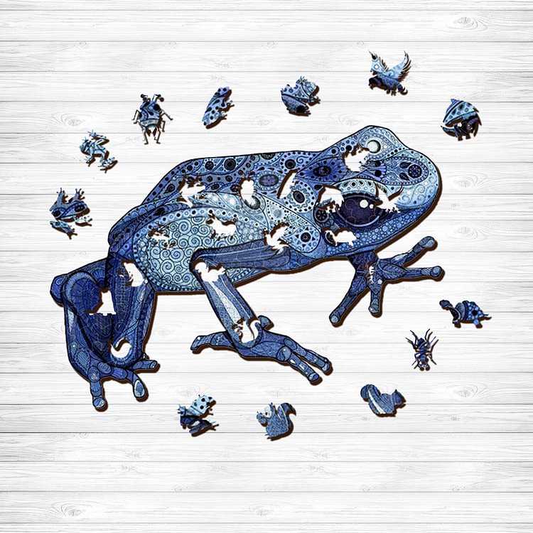 Blue Frog Wooden Jigsaw Puzzle