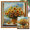 Sunflower Vase-11CT Stamped Cross Stitch 40*40cm/15.75*15.75in tapestrymarket