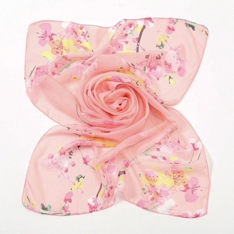 Women’s Sweet Flower Chiffon Printing Silk Scarf