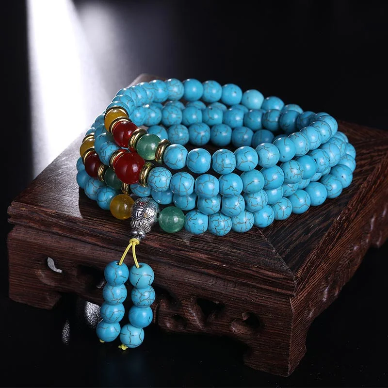 Tibetan Turquoise Harmony Necklace Mala