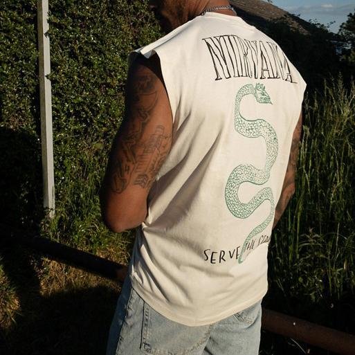Green snake print loose fashion vest