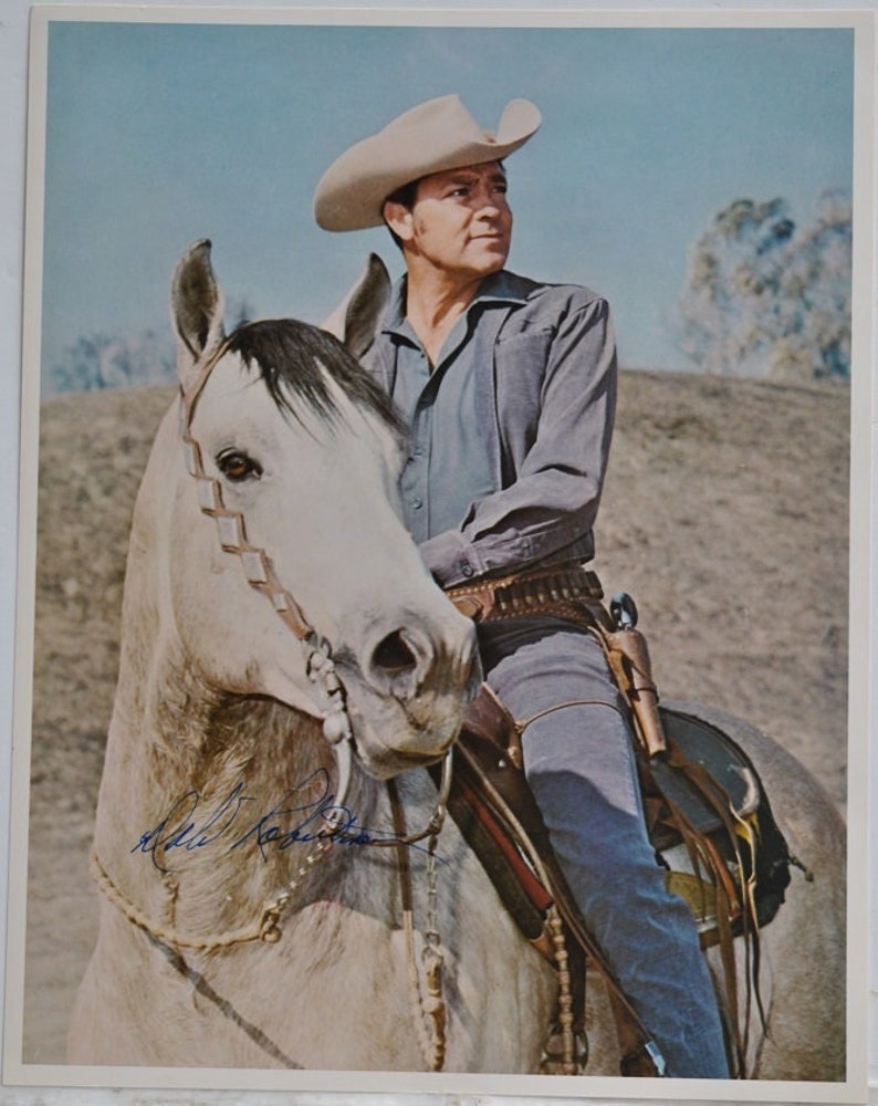 DALE ROBERTSON Signed Photo Poster painting Tales of Wells Fargo, Return of the Texan 11x 14 wCOA