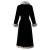 Women's Retro Velvet Fur Collar Long Coat With Side by Inlyline