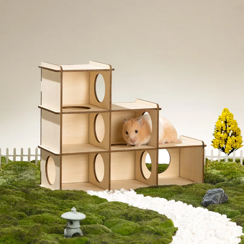 Wooden Hamster Mouse Tunnel Mewoofun mewoofun