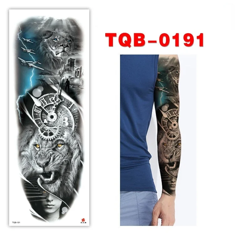 Full Arm Series Temporary Tattoo Full Arm Tattoo Sticker Lasting Waterproof Sweat Flower Arm Full Arm Tattoo Big Picture Sticker
