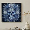 Partial Drill 5D Diamond Painting Kit Skull Abstract 30x30cm(Blue Skull)