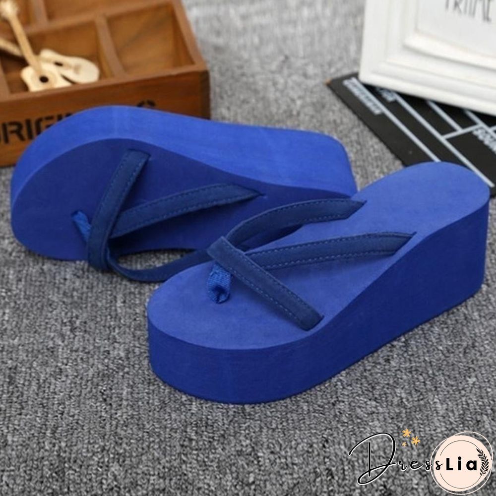 7 Colors Fashion Women Summer Casual Flip Flops Beach Slippers Sandals Summer Wedge Sandals Shoes