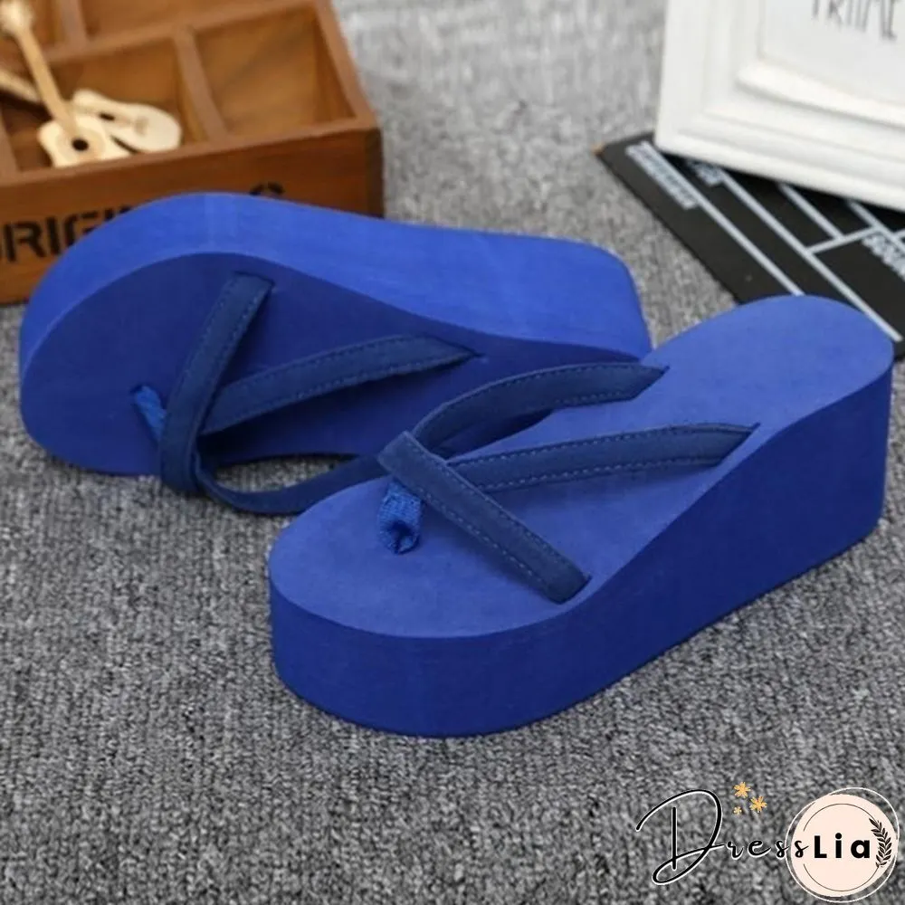 7 Colors Fashion Women Summer Casual Flip Flops Beach Slippers Sandals Summer Wedge Sandals Shoes
