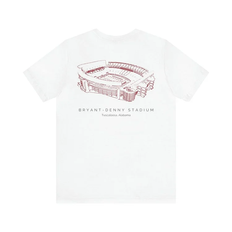 Bryant-Denny Stadium/  Alabama / Front and back design - Unisex Jersey Short Sleeve Tee