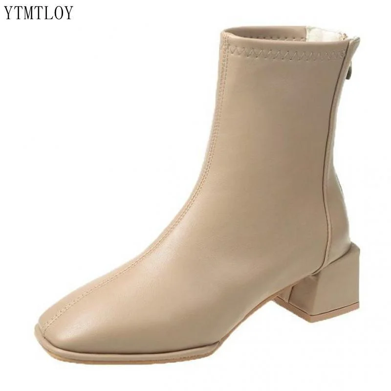 2021 Autumn Women Ankle Boots Fashion Comfort Classic Retro Concise Zipper High Quality Shoes Ytmtloy Winter Botines De Mujer
