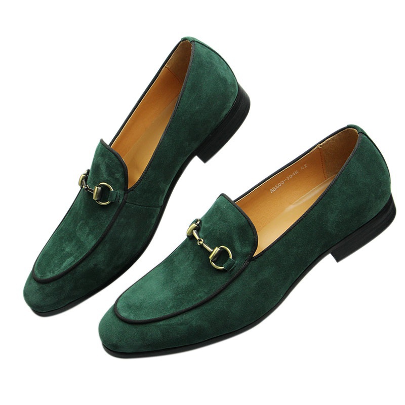 Men's Shoes Advanced Metal Buckle Suit Pointed Toe Man Shoes Style 39-46 Yards