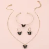 Ensemble de bijoux collier/bracelet/boucles d'oreilles papillon