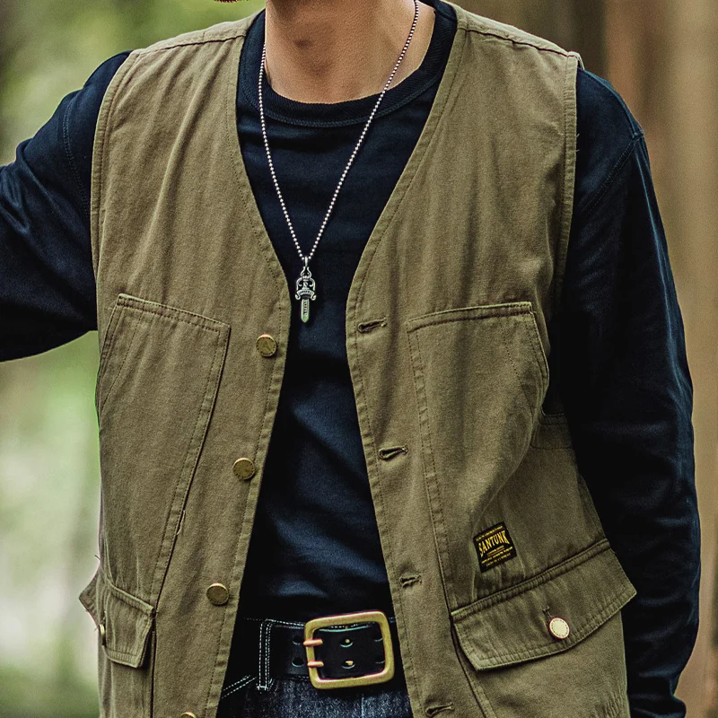 Vintage Cotton Cargo Vest