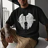 Cotton Paradise Wings Embroidered T-Shirt for Men - Oversized Streetwear Graphic Tee with 3D Angel Wing Design by Inlyline